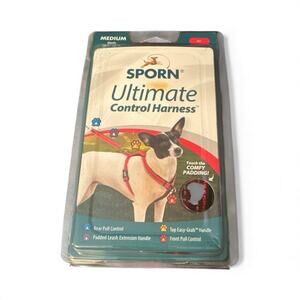 SPORN Ultimate Control Dog Harness Medium Sized Dog Red Nylon “19.5 - 32”